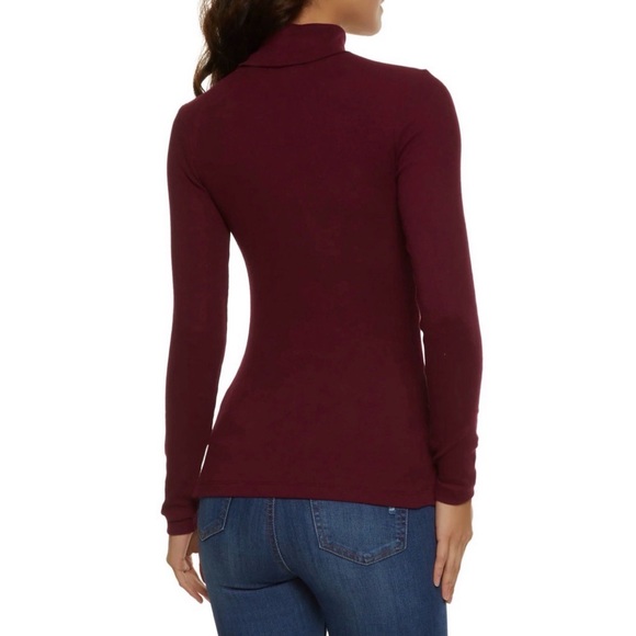 L Joseph A. Wine Red Burgundy Women’s Long Sleeve Winter Turtleneck Shirt Top - Picture 2 of 10